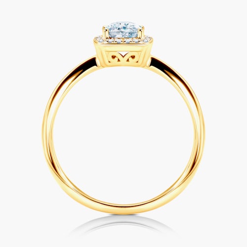 Pierścionek zaręczynowy SAVICKI: żółte złoto, diamenty